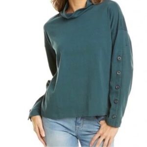 Madewell Button-Sleeve Turtleneck Top